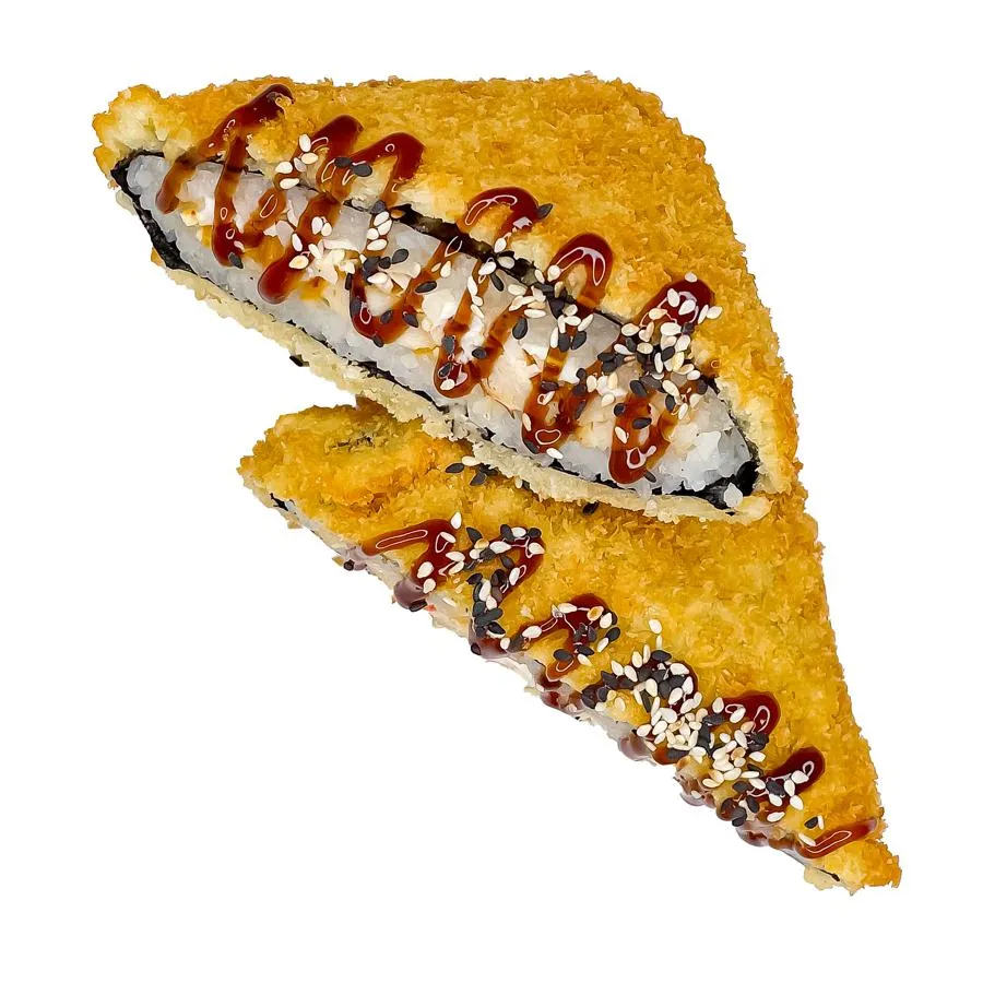 Жаренный онигири с копчёной курочкой